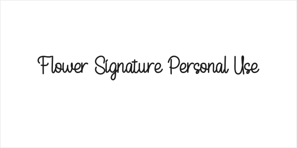 Flower Signature Personal Use Logo