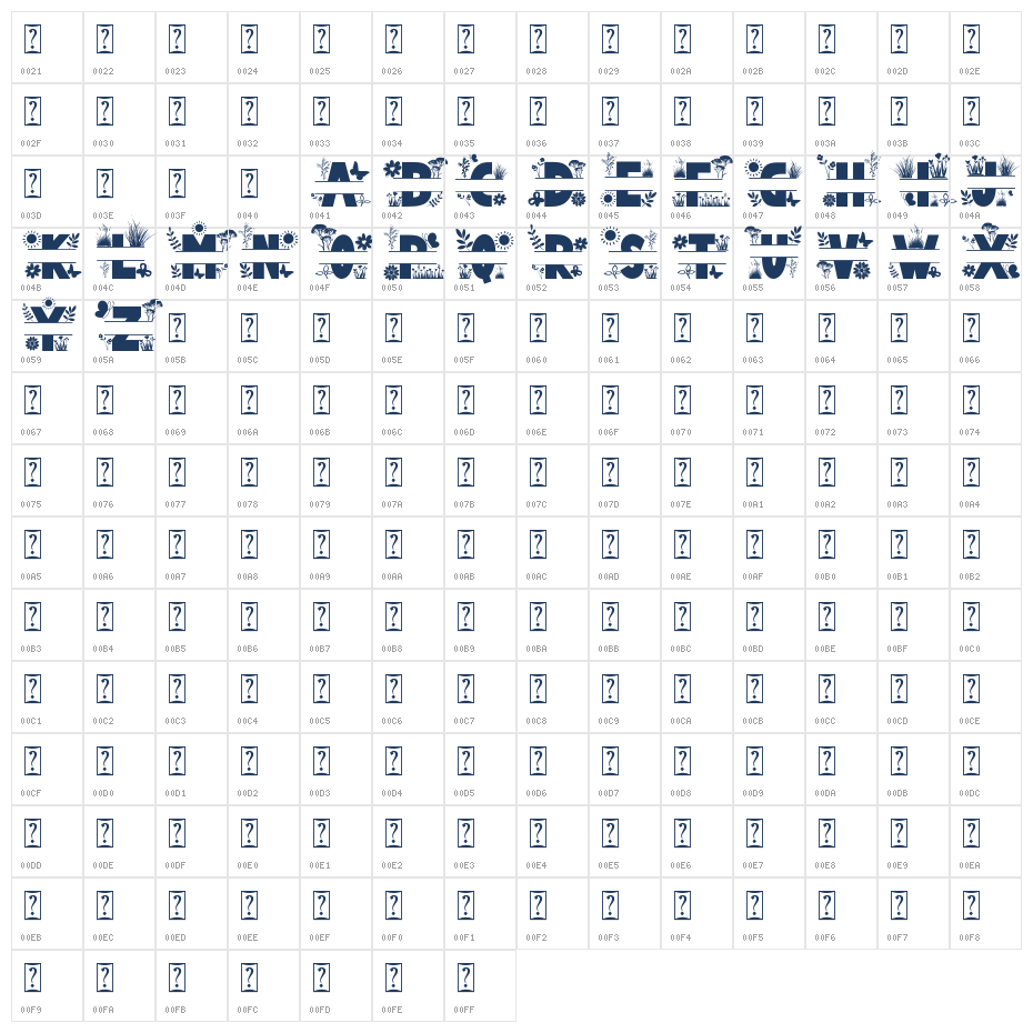 Flower Spring Monogram Only Character Map