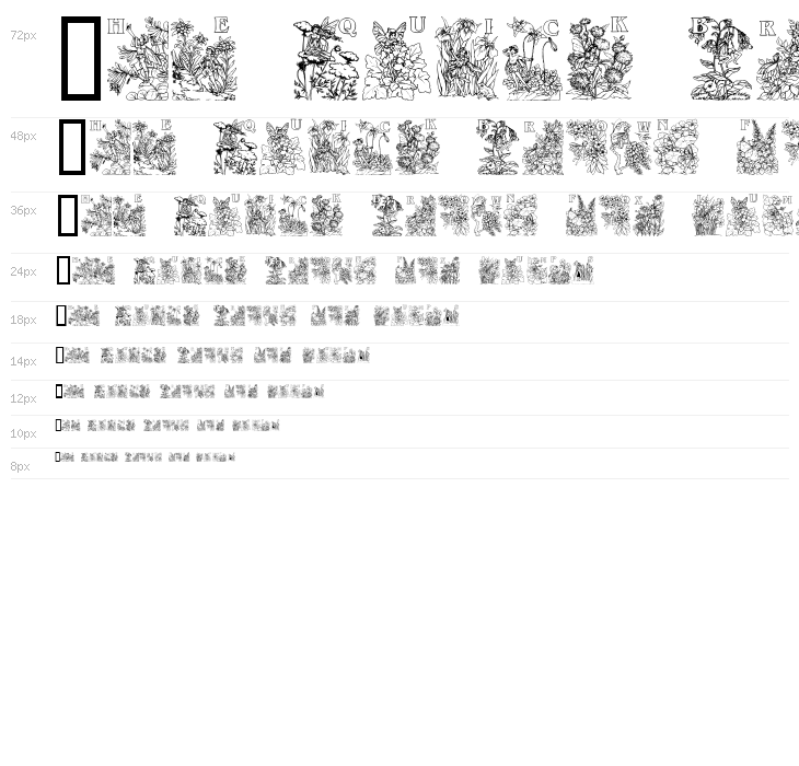 Flower and Fairy Alphabet Waterfall