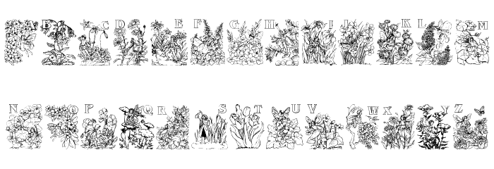 Flower and Fairy Alphabet Font LOWERCASE