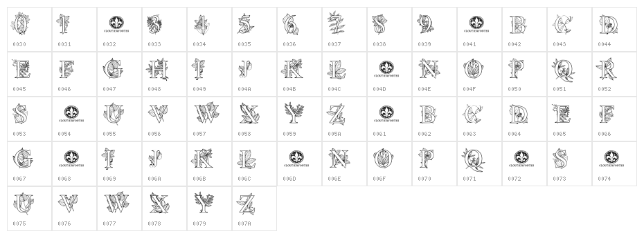 FlowerProDemo Regular Character Map