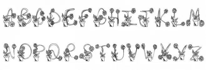FlowerSketches 字体 小写