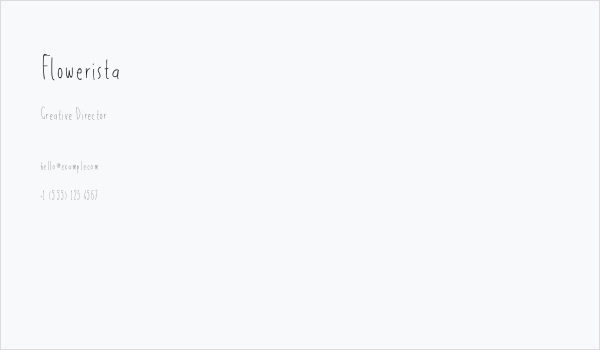 Flowerista Business Card