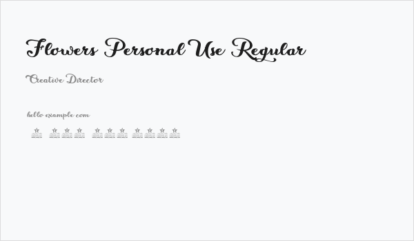 Flowers Personal Use Regular Business Card