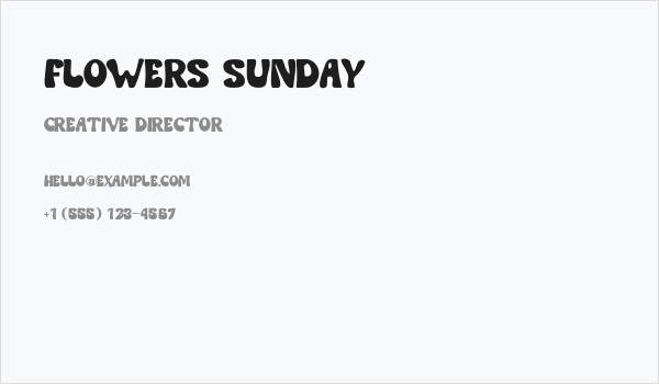 Flowers Sunday Business Card