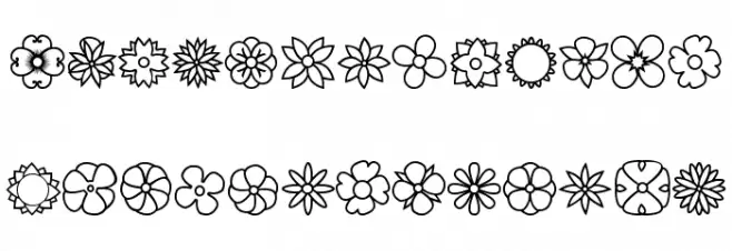 Flowers dots bats tfb Schriftart Groß