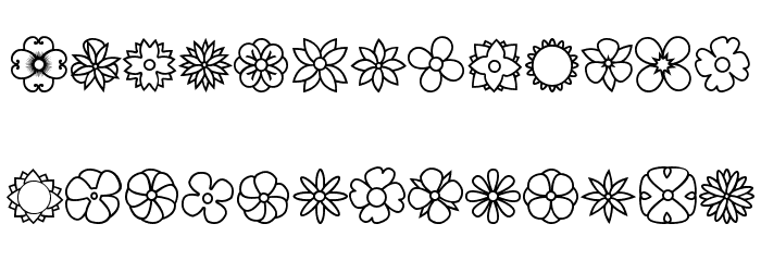 Flowers dots bats tfb Font LOWERCASE