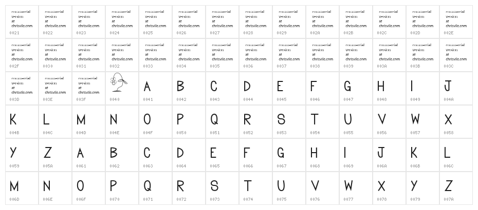 Flowers for you Character Map
