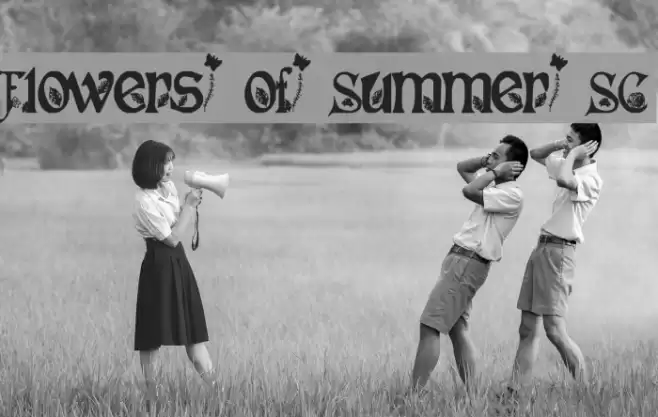 Flowers of Summer SC Font examples