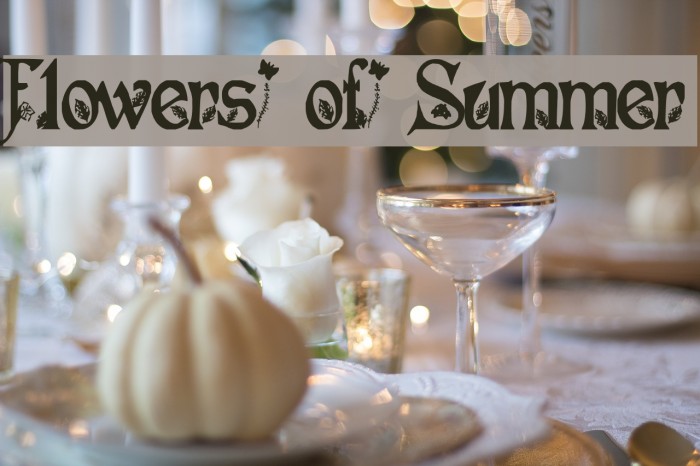 Flowers of Summer Font examples