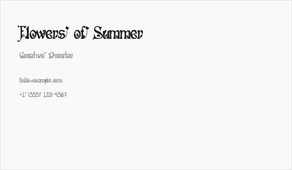 Flowers of Summer Business Card