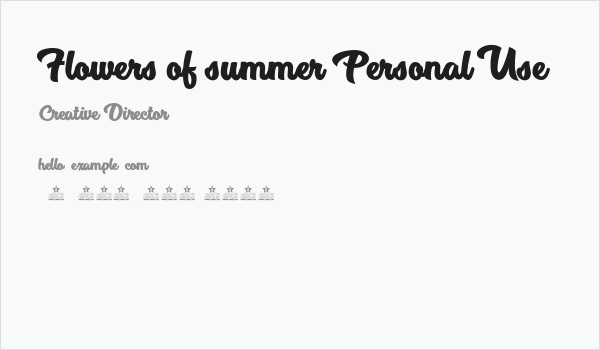 Flowers of summer Personal Use  Business Card