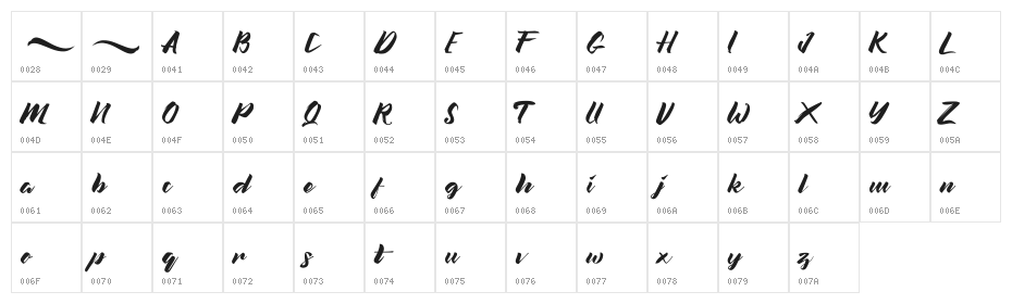 Flowers Character Map