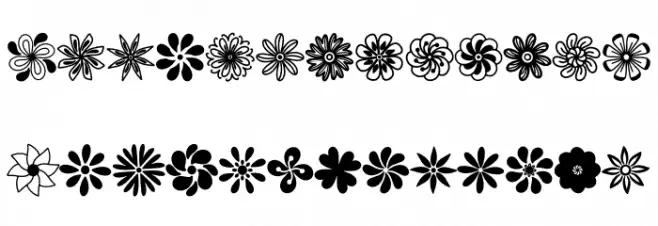 Flowery Шрифта ВЕРХНИЙ