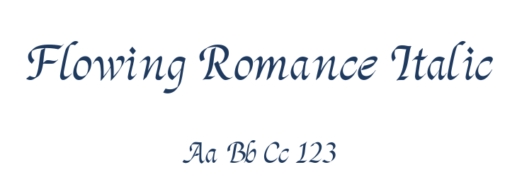 Flowing Romance Italic Font Preview