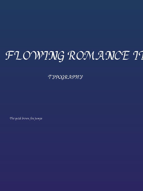 Flowing Romance Italic Poster