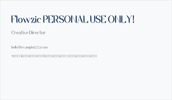 Flowzic PERSONAL USE ONLY! Business Card