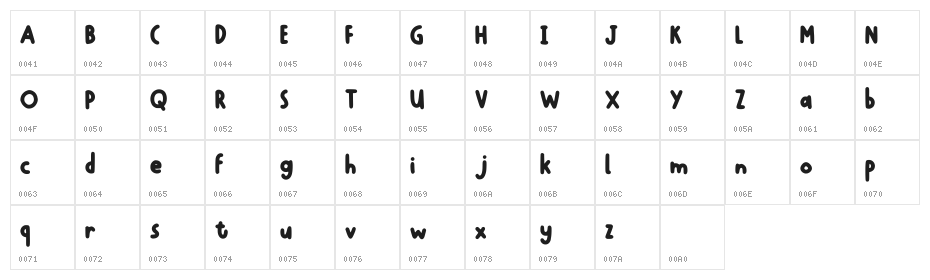 Fluffy Gichi Regular Character Map