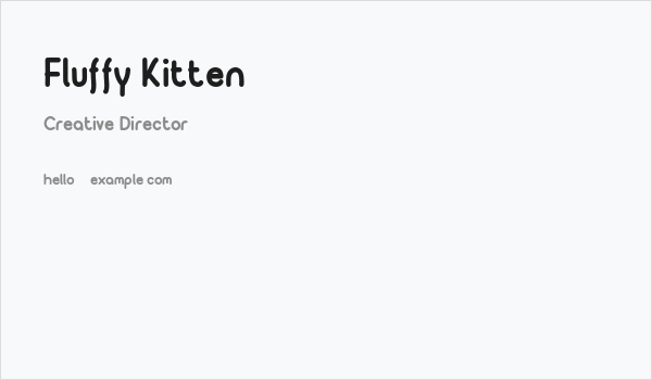 Fluffy Kitten Business Card