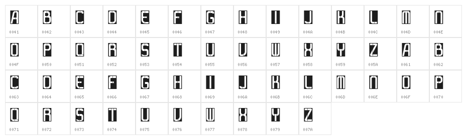 Flughafen Regular Character Map