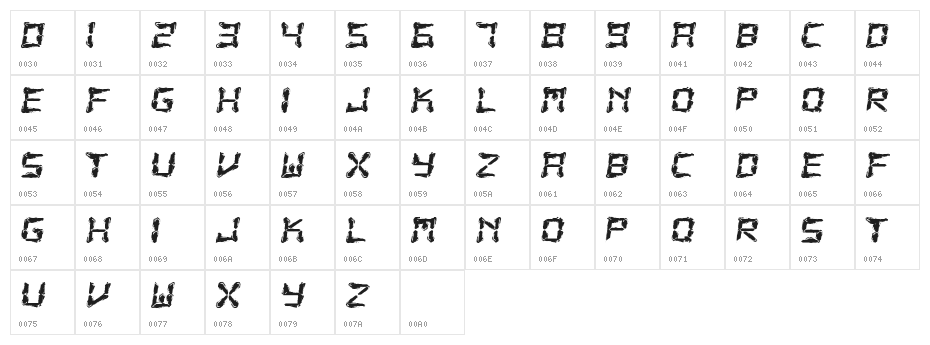 Fluid LCD Character Map