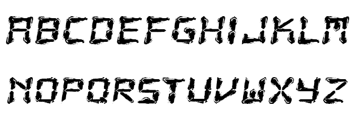 Fluid LCD Font LOWERCASE