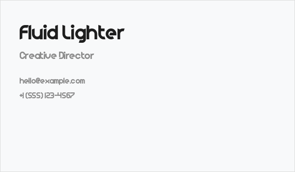 Fluid Lighter Business Card