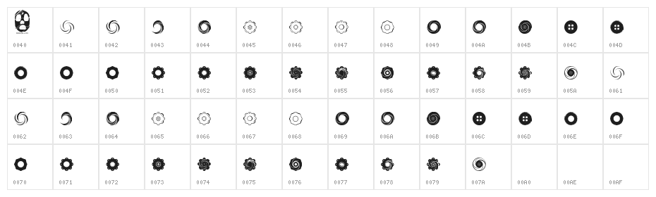 Fluid Spiral Character Map