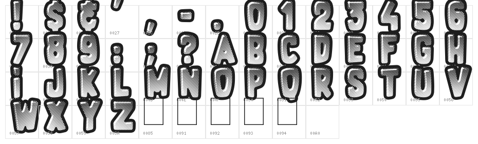 Fluo Gums Character Map