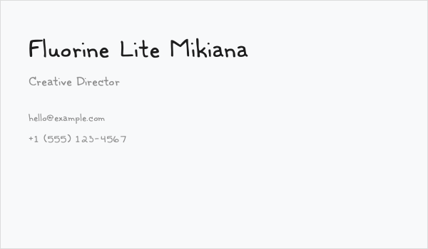 Fluorine Lite Mikiana Business Card