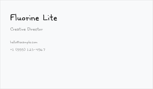 Fluorine Lite Business Card