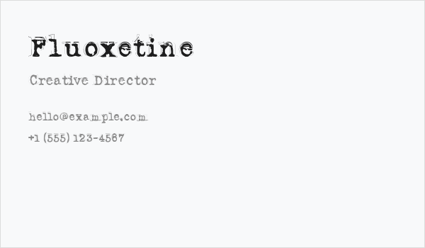 Fluoxetine Business Card