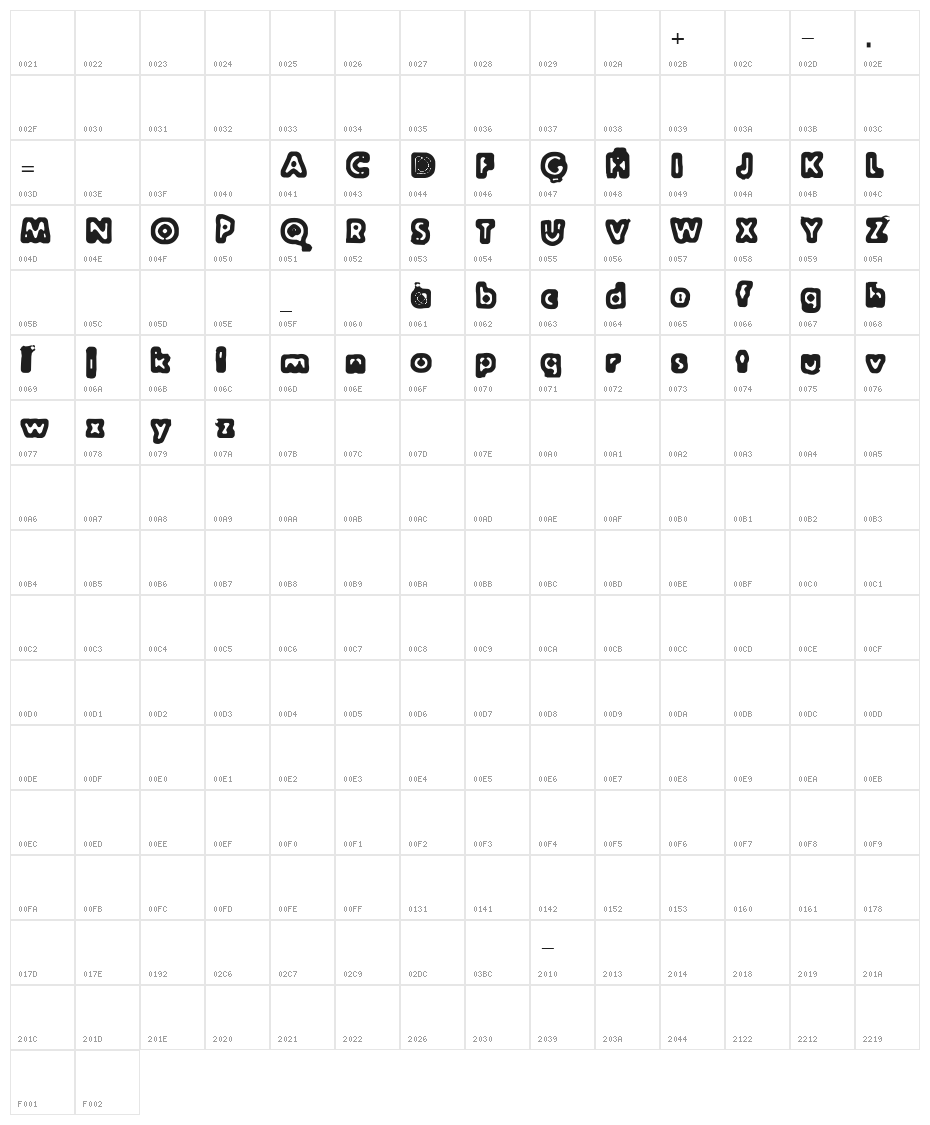 Flush Out Character Map