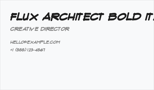 Flux Architect Bold Italic Business Card