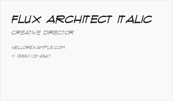 Flux Architect Italic Business Card