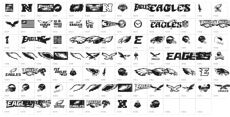 Fly Eagles Fly Character Map