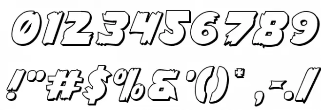 Flying Leatherneck 3D Font OTHER CHARS