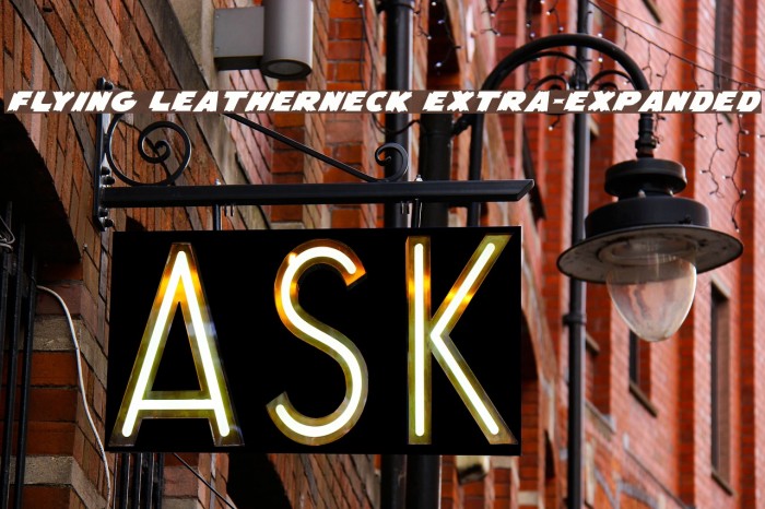 Flying Leatherneck Extra-expanded Font examples