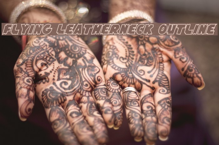 Flying Leatherneck Outline Font examples