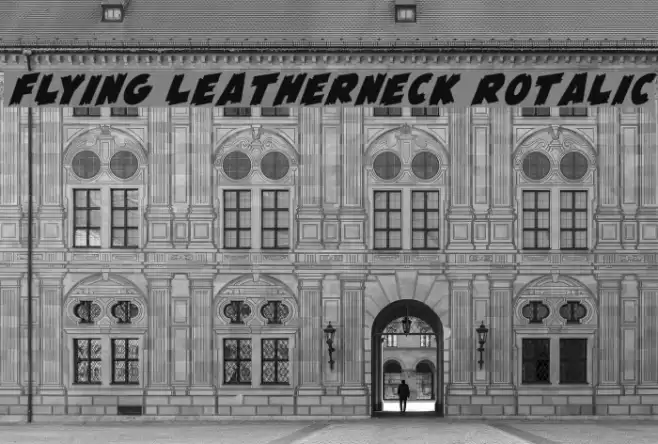 Flying Leatherneck Rotalic Font examples