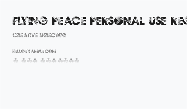 Flying Peace PERSONAL USE Regular Business Card
