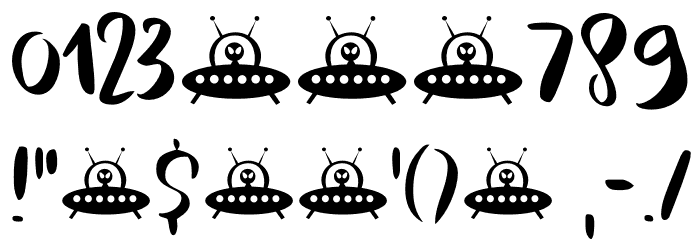 Flying Saucer Script DEMO Regular Font OTHER CHARS