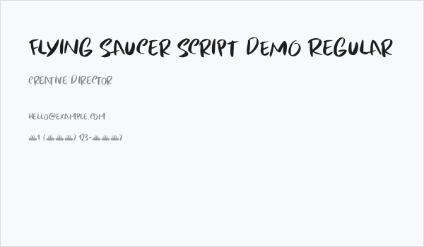 Flying Saucer Script DEMO Regular Business Card