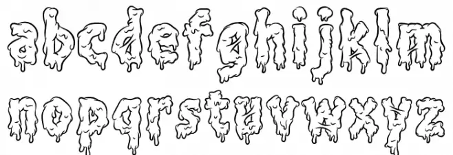 Flying-Slime-Line Font LOWERCASE