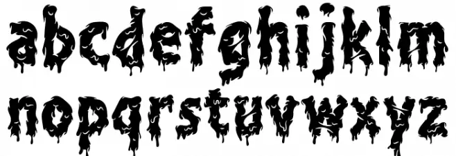 Flying-Slime-Reguler Font LOWERCASE