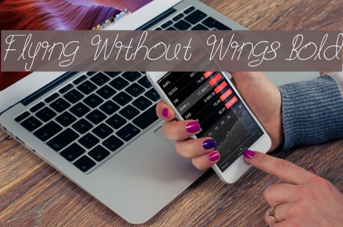 Flying Without Wings Bold Font examples