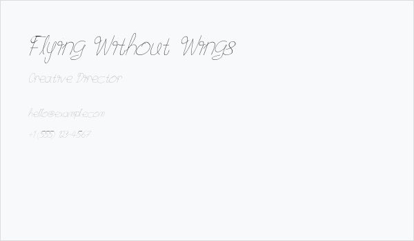 Flying Without Wings Business Card