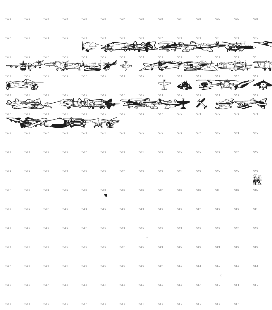 FlyingHistory Character Map