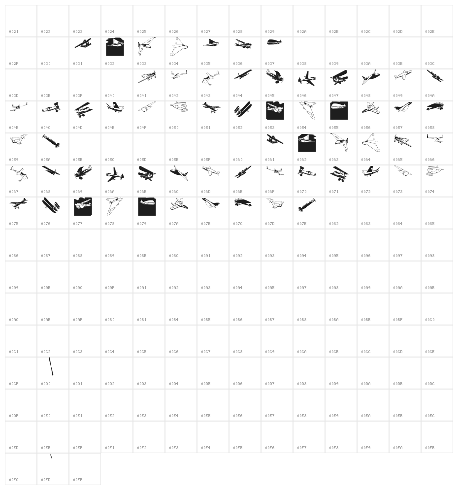 FlyingOne Character Map