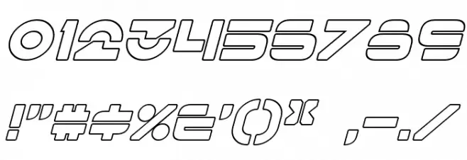 Flynn Hollow Italic Font OTHER CHARS